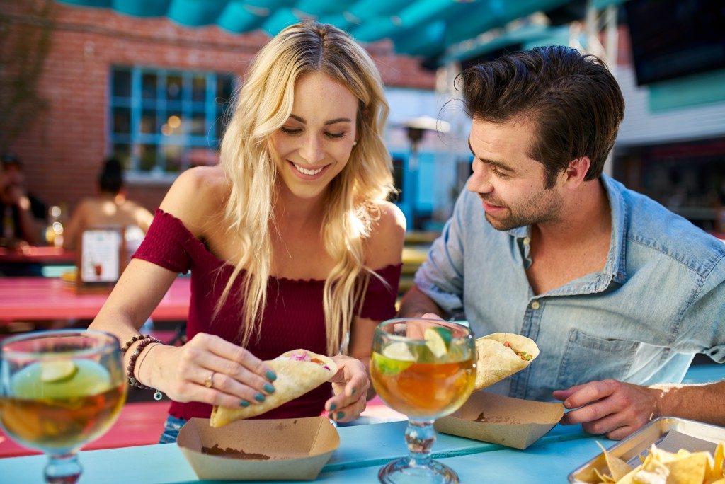 Man and woman on a date