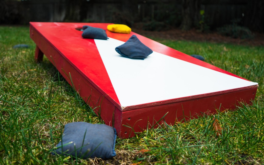 Red and white cornhole