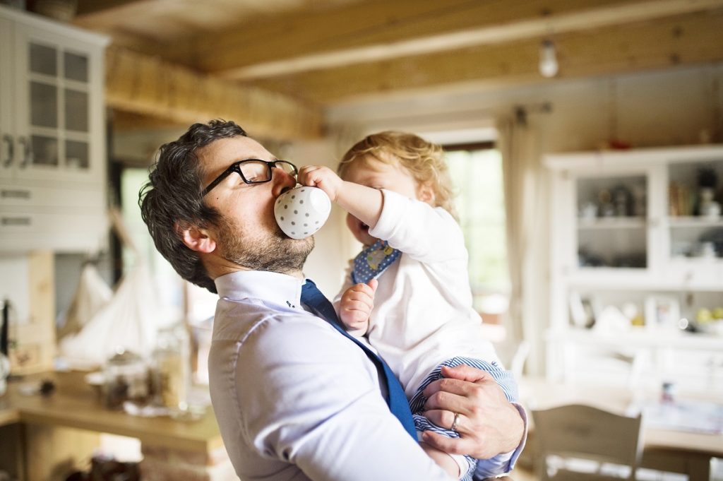 dad with his toddler