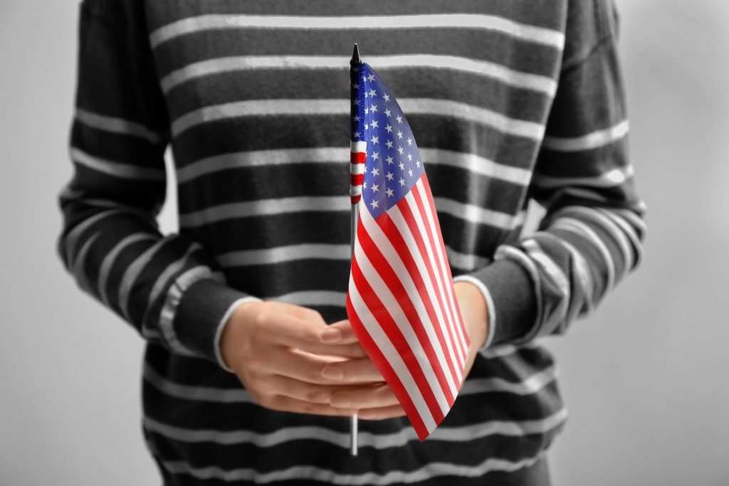 Man carrying a flag