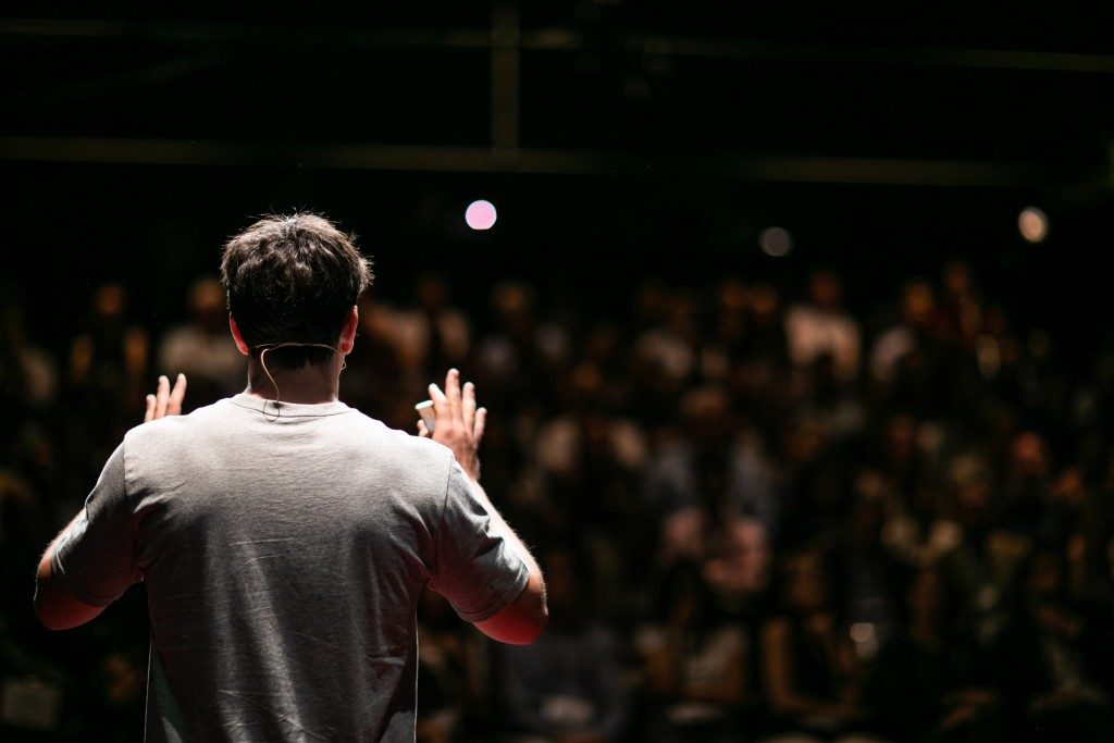 speaker infront of audience