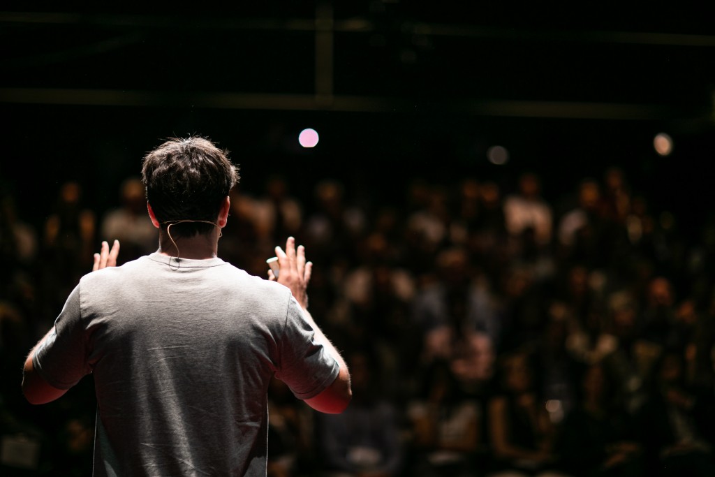 speaker infront of audience