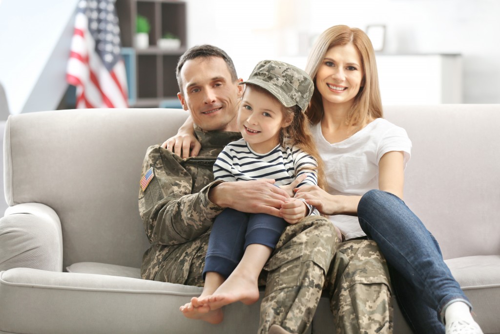 veteran with his family