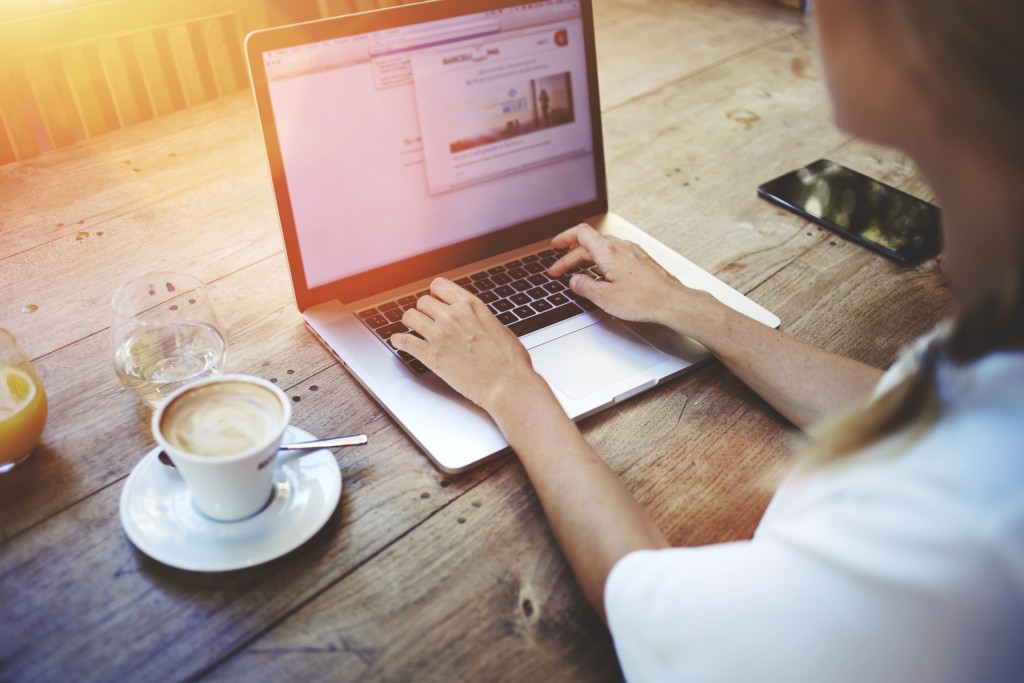 Female working on laptop