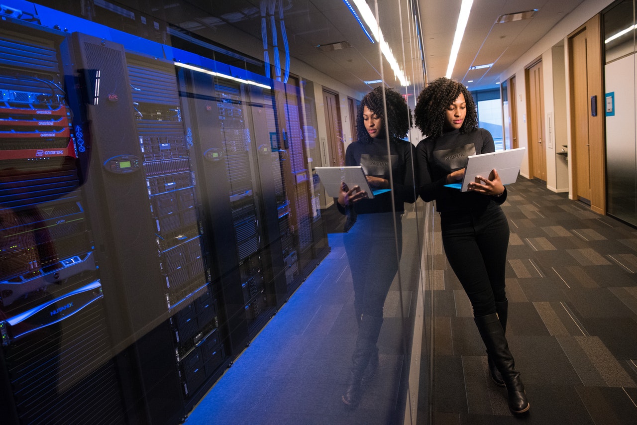 woman with computers